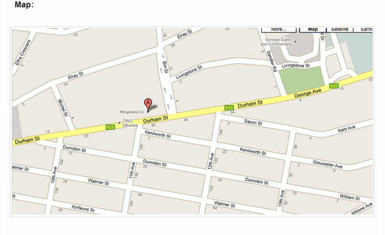 Map to Klinghsield SA