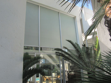 Klingshield sandblast window film from exterior