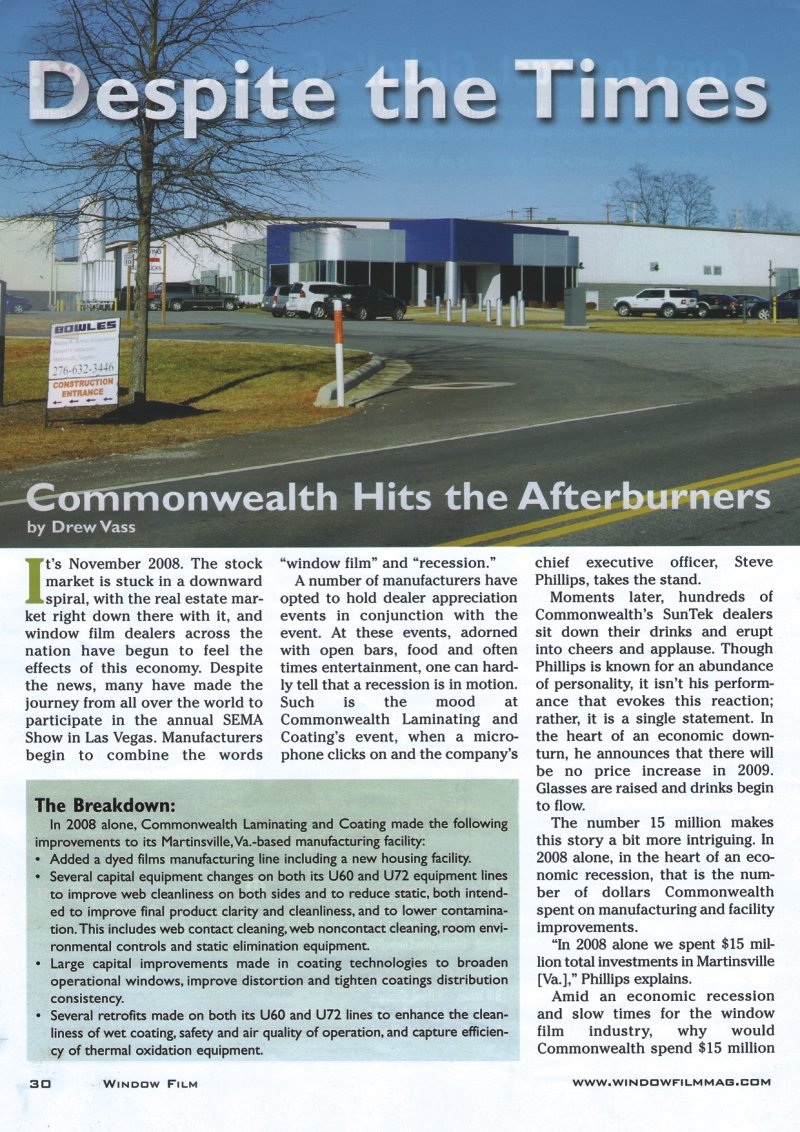 PAGE 1 Window Film Magazine Article