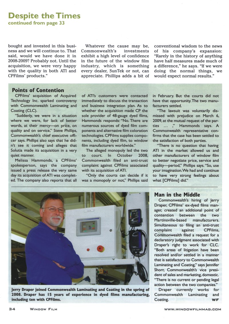 PAGE 5 Window Film Magazine Article